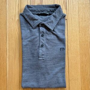 Travis Mathew Men’s Short Sleeve Performance Polo Shirt Small Gray Black Mix